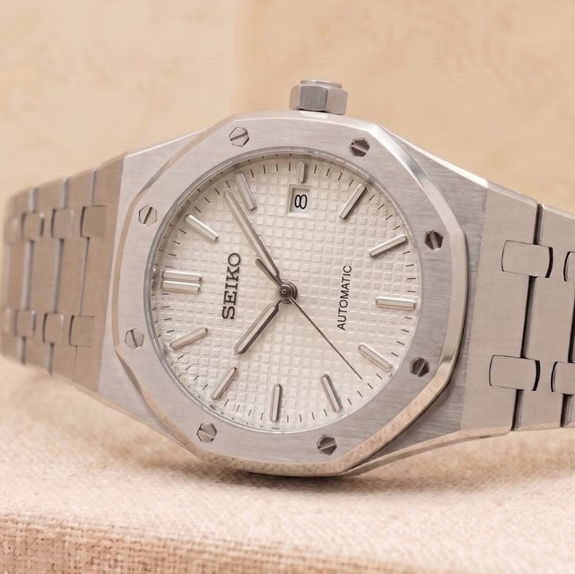 Seiko Mod Royal Oak - Blanc