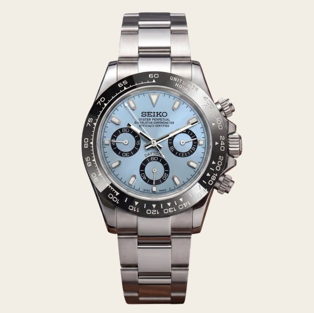 Seiko Mod Daytona - Bleu Claire