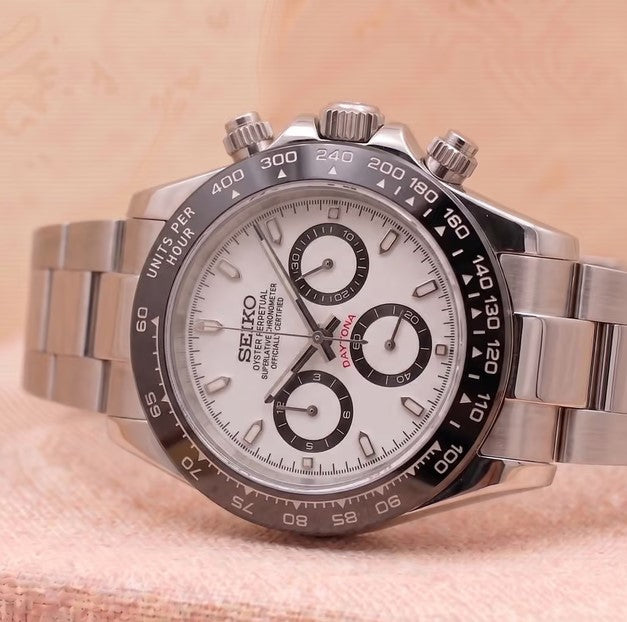 Seiko Mod Daytona - Blanc