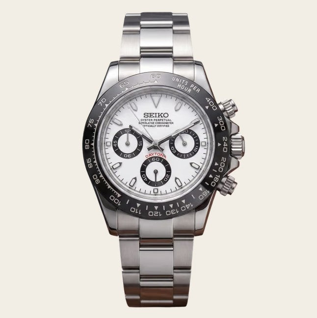 Seiko Mod Daytona - Blanc
