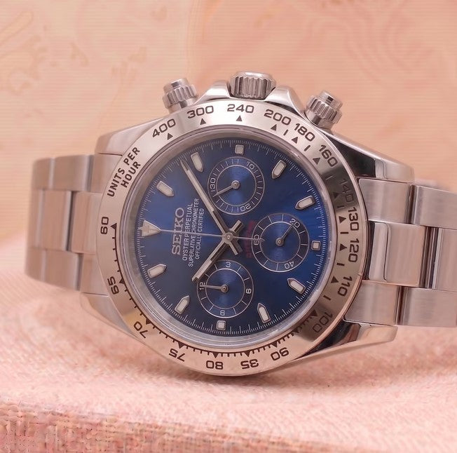 Seiko Mod Daytona - Bleu