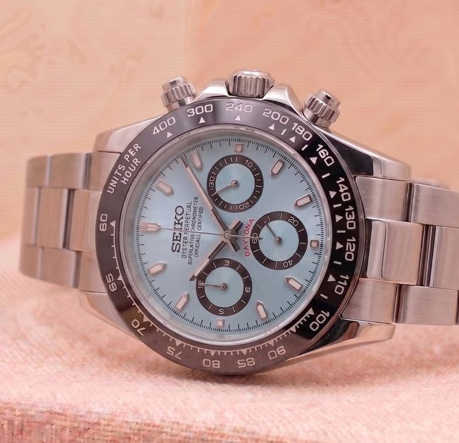 Seiko Mod Daytona - Bleu Claire