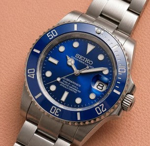 SEIKO MOD SUBMARINER - Bleu