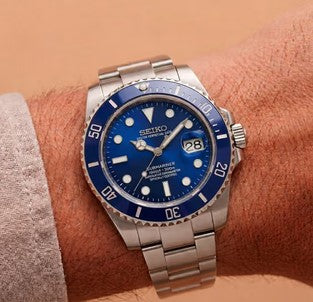 SEIKO MOD SUBMARINER - Bleu