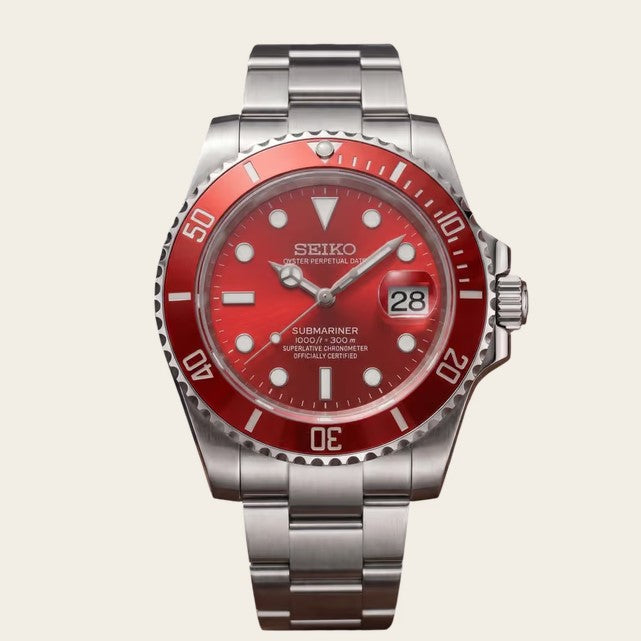 SEIKO MOD SUBMARINER - Rouge
