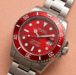 SEIKO MOD SUBMARINER - Rouge